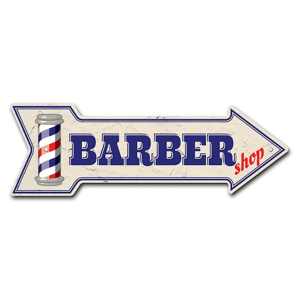 Barber Shop 2 Arrow Sign Funny Home Decor 36in Wide